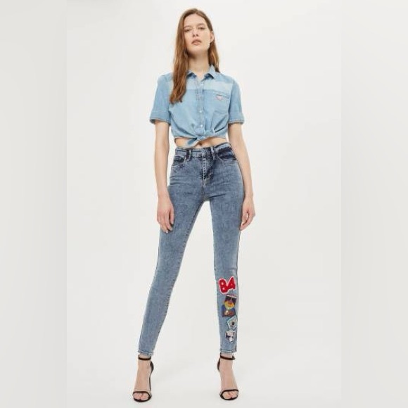Women's Guess Originals Patch Skinny Jeans size 6 New - Picture 1 of 4